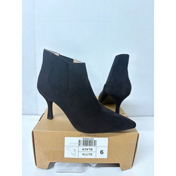 Journee Collection Womens Black Elitta Pointed Toe Stiletto Heel Chelsea Boot 9M - Picture 1 of 6